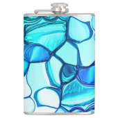 アクアマリンに似た色合いの石のように丸い フラスク (正面)