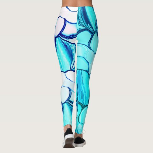 アクアマリンに似た色合いの石のように丸い レギンス (裏面)