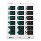 アクアマリンのまわりにダマスク住所 シール (フルシート)