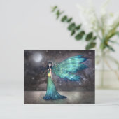 アクアマリンのイブ 天使の妖精 ファンタジーアート ポストカード (スタンド正面)