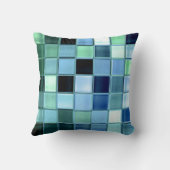 アクアマリンのガラスモザイクカスタムな家の装飾 クッション (裏面)