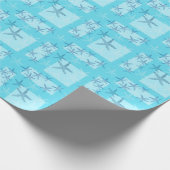 アクアマリンのヒトデの包装紙 ラッピングペーパー (角)