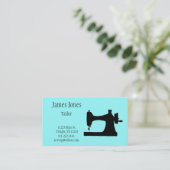 アクアマリンのミシンのテーラー名刺 名刺 (スタンド正面)