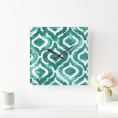 アクアマリンのモチーフIV スクエア壁時計 (ホーム)