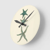 アクアマリンの三重のヒトデ ラウンド壁時計 (傾斜)