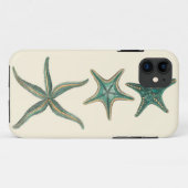 アクアマリンの三重のヒトデ Case-Mate iPhoneケース (裏面(横))
