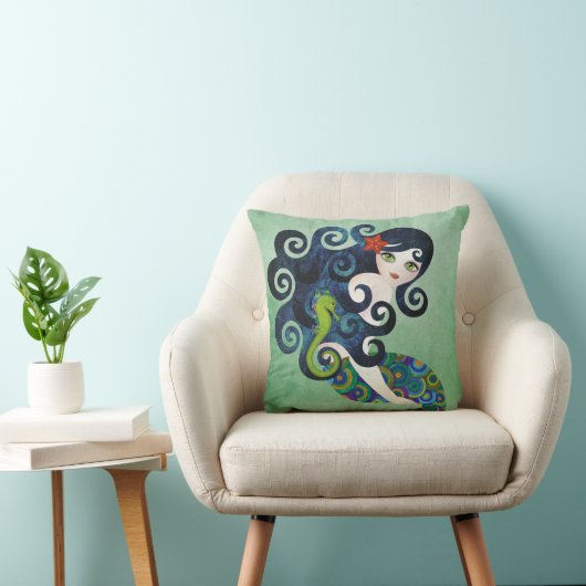 アクアマリンの人魚のアメリカ人のMoJoの枕 クッション (椅子)