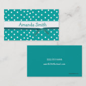 アクアマリンの水玉模様の女の子のテレホンカード コーリングカード (正面/裏面)