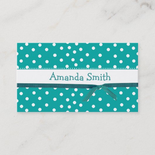 アクアマリンの水玉模様の女の子のテレホンカード コーリングカード (正面)