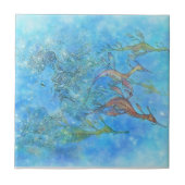 アクアマリンの潮タイルで夢を見ること タイル (正面)