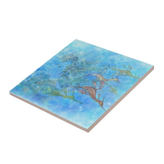 アクアマリンの潮タイルで夢を見ること タイル (側面)