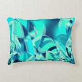 アクアマリンの背景にドリジルが付いたシアンのトラック アクセントクッション (正面)