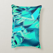 アクアマリンの背景にドリジルが付いたシアンのトラック アクセントクッション (裏面(縦))