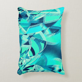 アクアマリンの背景にドリジルが付いたシアンのトラック アクセントクッション
