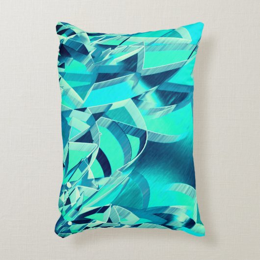 アクアマリンの背景にドリジルが付いたシアンのトラック アクセントクッション (正面(垂直))