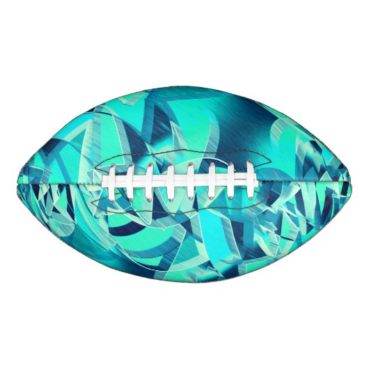 アクアマリンの背景にドリジルが付いたシアンのトラック アメリカンフットボール (正面)