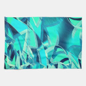 アクアマリンの背景にドリジルが付いたシアンのトラック キッチンタオル (横)