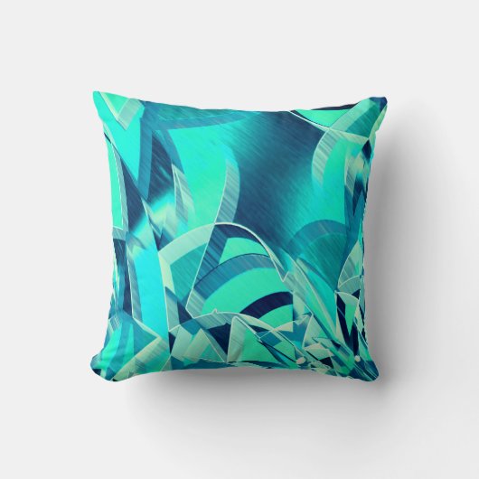 アクアマリンの背景にドリジルが付いたシアンのトラック クッション (正面)