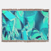 アクアマリンの背景にドリジルが付いたシアンのトラック スローブランケット (正面)