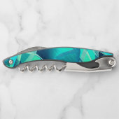 アクアマリンの背景にドリジルが付いたシアンのトラック ソムリエナイフ (裏面)