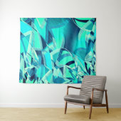 アクアマリンの背景にドリジルが付いたシアンのトラック タペストリー (インサイチュ(横))