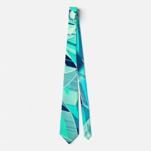 アクアマリンの背景にドリジルが付いたシアンのトラック ネクタイ (正面)