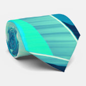 アクアマリンの背景にドリジルが付いたシアンのトラック ネクタイ (ロール)