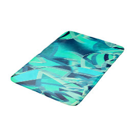 アクアマリンの背景にドリジルが付いたシアンのトラック バスマット