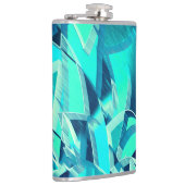 アクアマリンの背景にドリジルが付いたシアンのトラック フラスク (右)