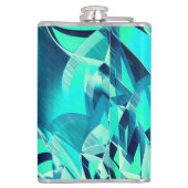 アクアマリンの背景にドリジルが付いたシアンのトラック フラスク (裏面)