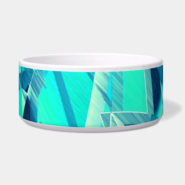 アクアマリンの背景にドリジルが付いたシアンのトラック ボウル (左)