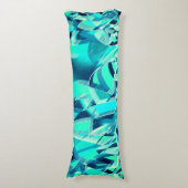 アクアマリンの背景にドリジルが付いたシアンのトラック ボディピロー (正面縦)