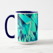 アクアマリンの背景にドリジルが付いたシアンのトラック マグカップ (左)