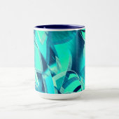 アクアマリンの背景にドリジルが付いたシアンのトラック マグカップ (中央)