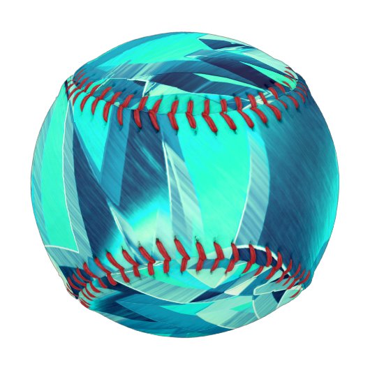 アクアマリンの背景にドリジルが付いたシアンのトラック 野球ボール (裏面)