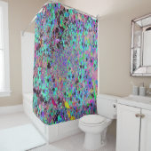アクアマリンの花サイケデリック付き紫色の庭園 シャワーカーテン (インサイチュ)