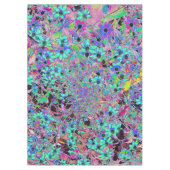 アクアマリンの花サイケデリック付き紫色の庭園 テーブルクロス (正面)