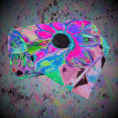 アクアマリンの花サイケデリック付き紫色の庭園 ネクタイ