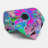 アクアマリンの花サイケデリック付き紫色の庭園 ネクタイ (ロール)
