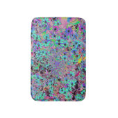アクアマリンの花サイケデリック付き紫色の庭園 バスマット (正面縦)