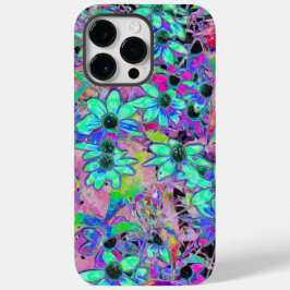 アクアマリンの花サイケデリック付き紫色の庭園 Case-Mate iPhone 14 PRO MAXケース