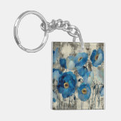 アクアマリンの花柄 キーホルダー (正面左)