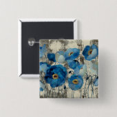 アクアマリンの花柄 缶バッジ (正面&裏面)