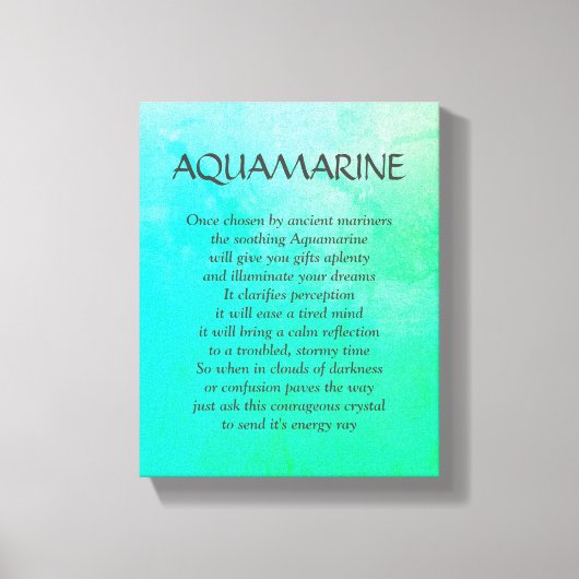 アクアマリンの誕生石 – 3月の詩アートキャンバス キャンバスプリント (正面)
