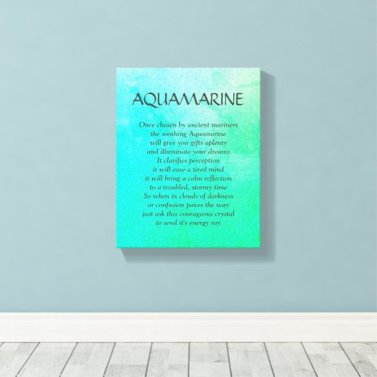 アクアマリンの誕生石 – 3月の詩アートキャンバス キャンバスプリント (インサイチュ (ウッドフロア))