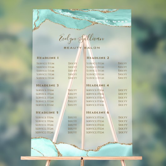 アクアマリンアゲート価格表 アクリルサイン (ニュートラル)