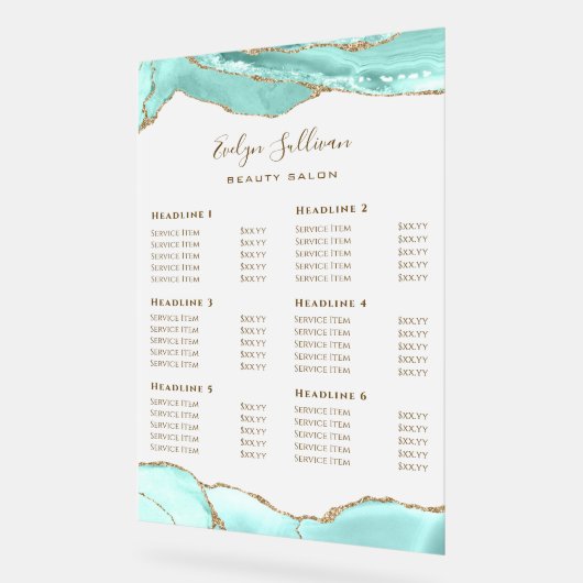 アクアマリンアゲート価格表 アクリルサイン (傾斜)