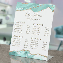 アクアマリンアゲート美しいサロン価格表 台座サイン