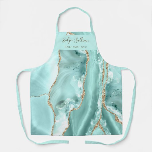 アクアマリンアゲート美しいプロフェッショナルエプロン エプロン (正面)