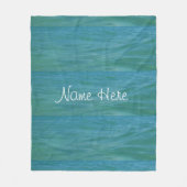 アクアマリンウェーブビーチウェーブトロピカルブルーグリーン フリースブランケット (正面)